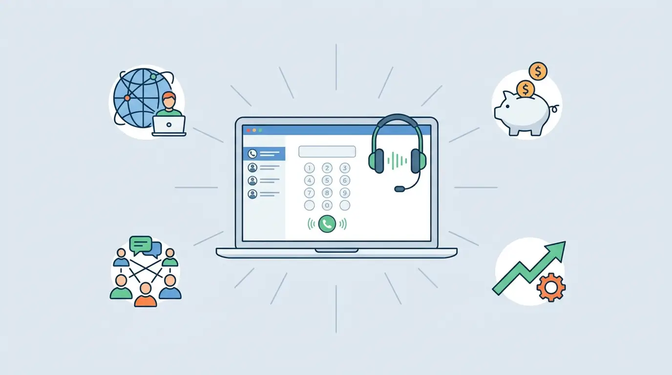 Softphone solution enabling IP telephony, VoIP calling, unified communications, and remote business collaboration
